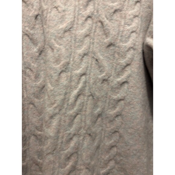 J. Crew Half-Zip Cable Sweater Extra-Soft Wool Blend-Heathered Grey Purple XXL - Picture 5 of 9